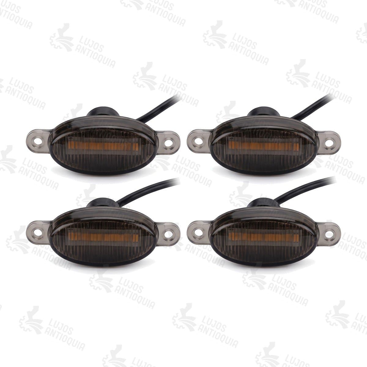 Juego de 4 luces LED amarillas para persiana, juego de 4, vista de frente