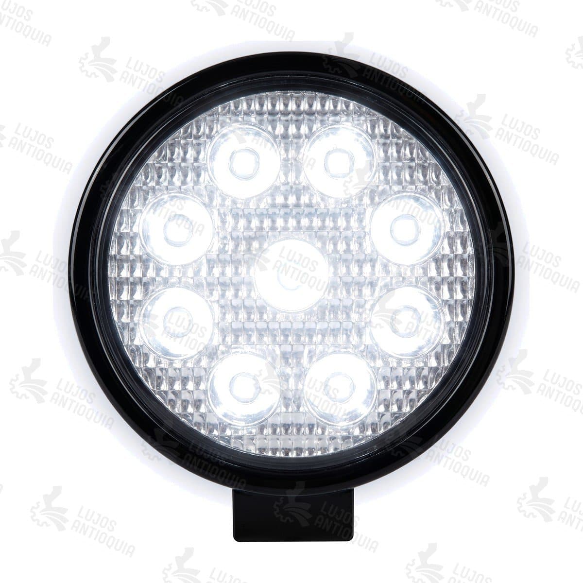Exploradora redonda 9 LED 12-24V, encendida en luz blanca