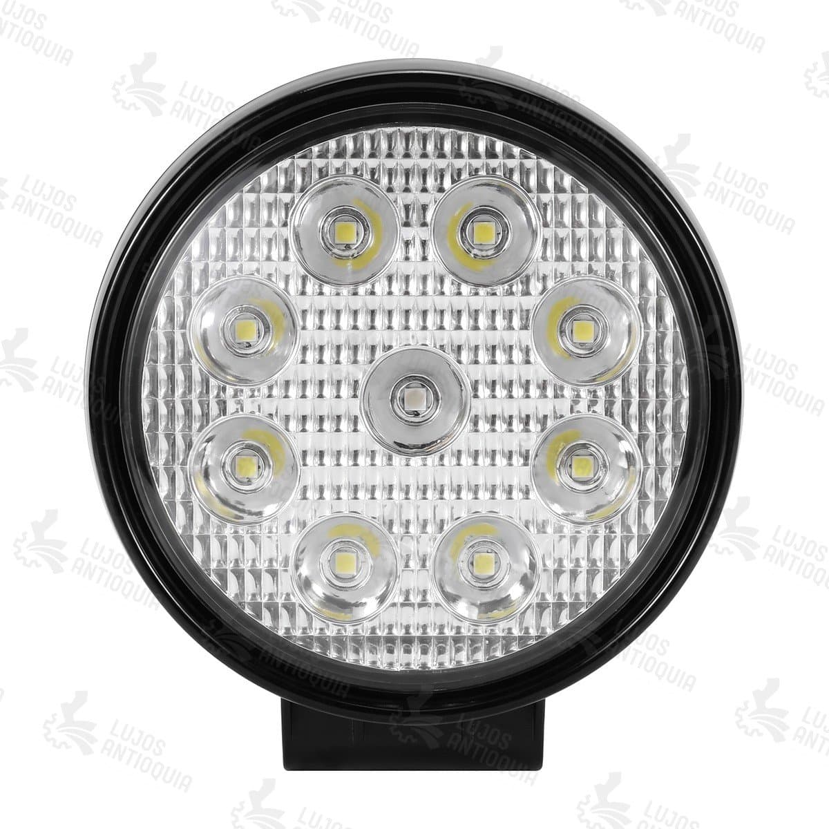 Exploradora redonda 9 LED 12-24V, vista de frente