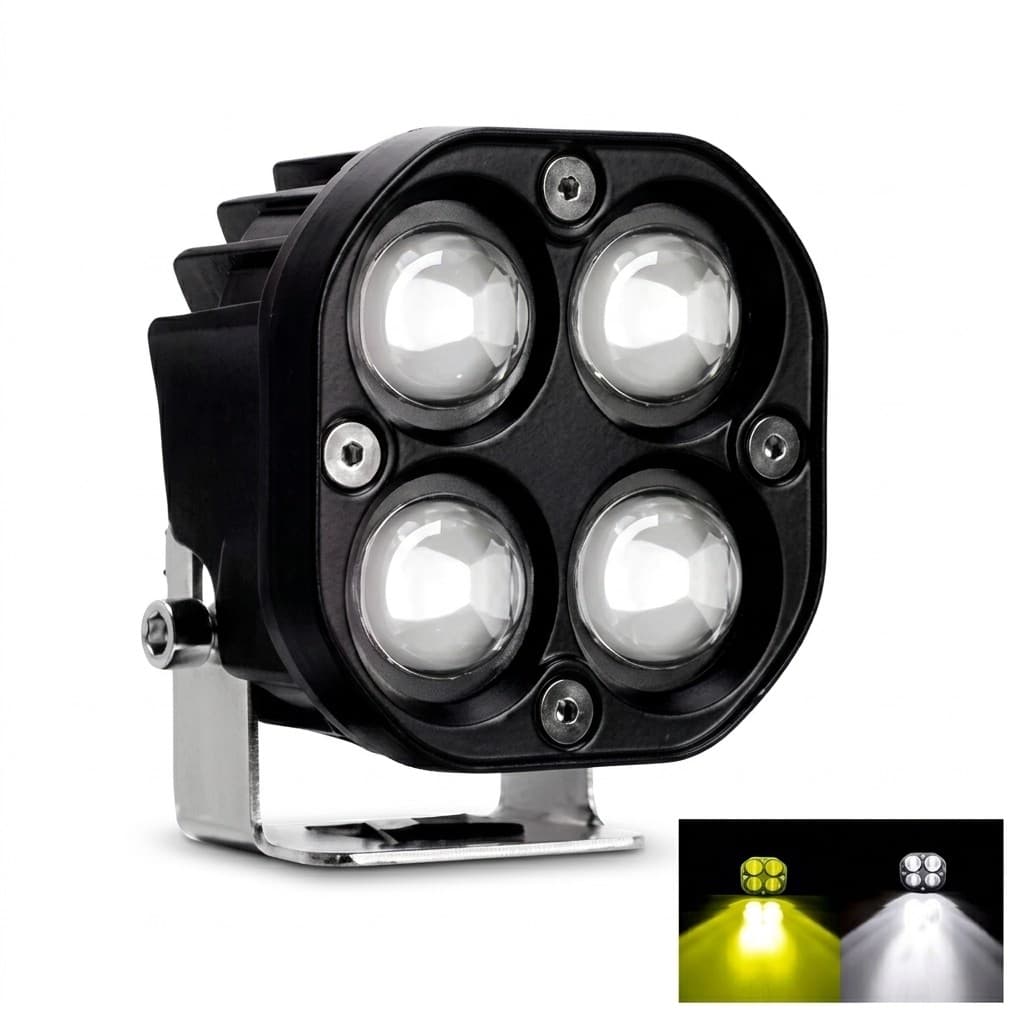 Exploradora cubo 4 LED blanca y amarilla