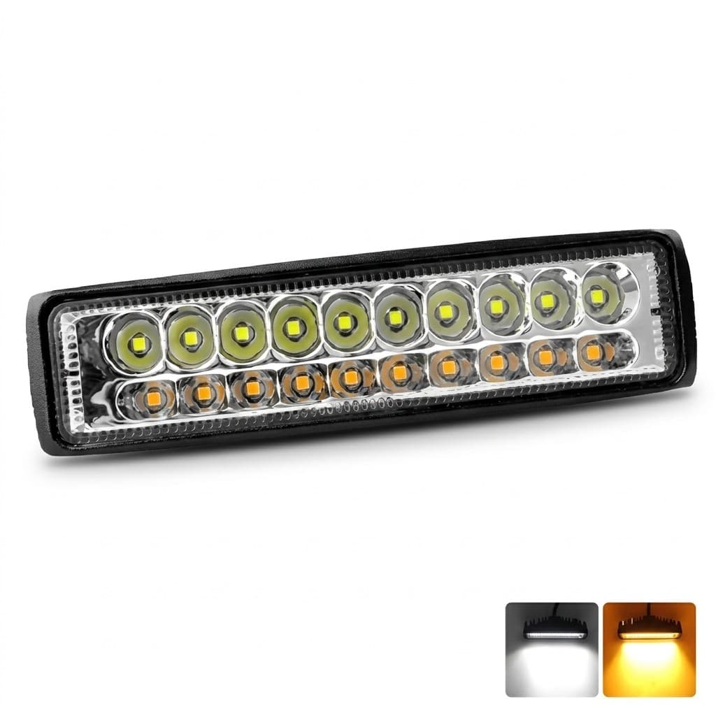 Exploradora LED doble línea blanca y amarilla