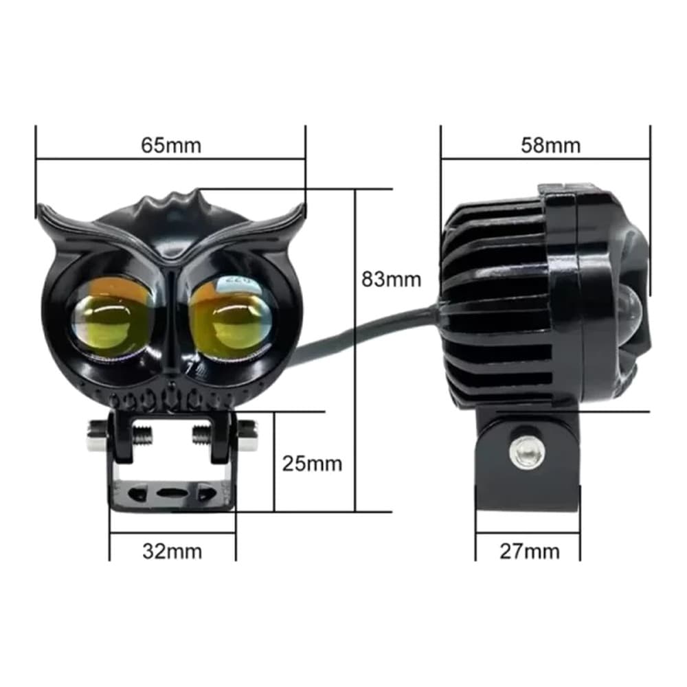 Exploradora LED búho blanca y amarilla 12-24V
