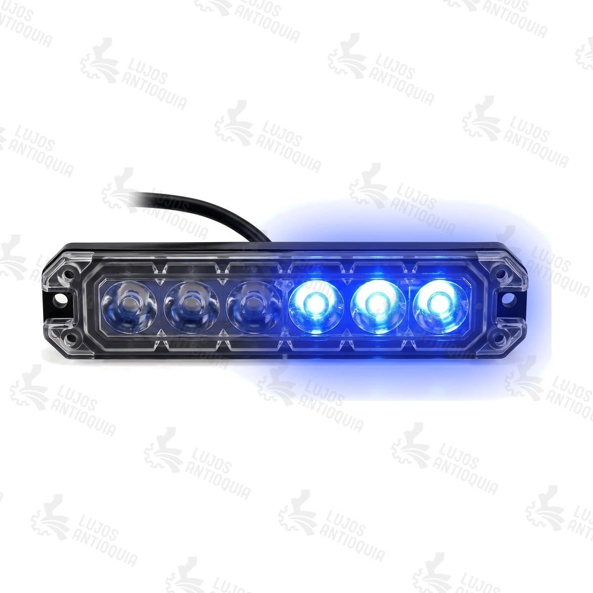 Exploradora federal luz roja y azul, lado azul encendido